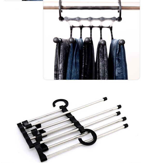 1480194619212.jpg 5 In 1 Wardrobe Hanger Multi-functional Clothes Hangers Pants Stainless Steel Magic Wardrobe Clothing Hangers For Clothes Rack
