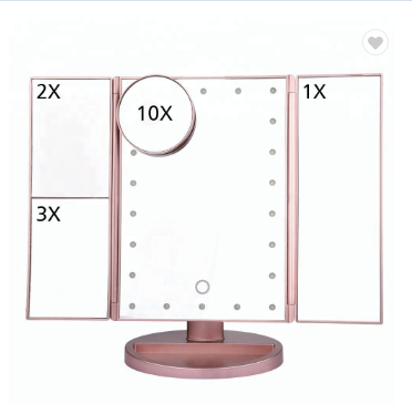 1529931817983.png Three-sided Foldable Magnifying Desktop Makeup Mirror With Lamp