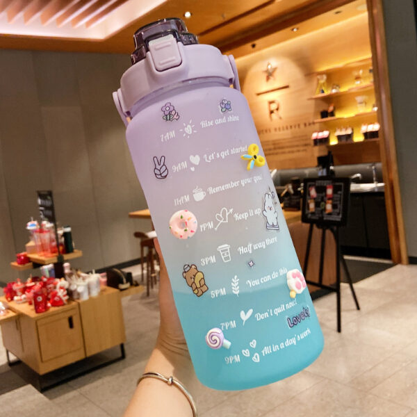 1ac4f774-d186-4c12-b8bc-69b0eceb983c.jpg Stickers Water Bottle With Straw 2000ml Cute Portable Scale Bottle