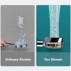 Propeller Driven Shower Head With Stop Button And Cotton Filter Turbocharged High Pressure Handheld Shower Nozzle