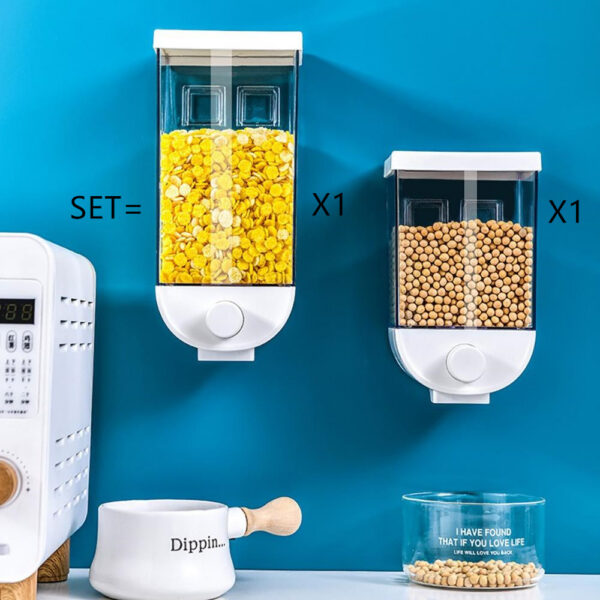 2327136459018-1.jpg Kitchen Food Storage Easy Press Container Cereal Dispenser Wall Mounted Food Storage Box
