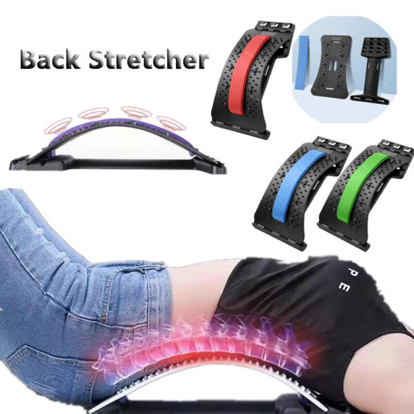 2586f3e5-ab7c-4c50-a11e-863e54e35718.jpg Back Stretcher Adjustable Back Cracker Massage Waist Neck Fitness Lumbar Cervical Spine Support Pain Relief