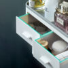Non-marking Hanging Magnetic Toothbrush Holder Single Drawer Storage Rack With Toothpaste Squeezer Toiletry Set