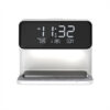 Creative 3 In 1 Bedside Lamp Wireless Charging LCD Screen Alarm Clock  Wireless Phone Charger