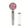 Propeller Driven Shower Head With Stop Button And Cotton Filter Turbocharged High Pressure Handheld Shower Nozzle