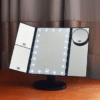 481603399236.png Three-sided Foldable Magnifying Desktop Makeup Mirror With Lamp