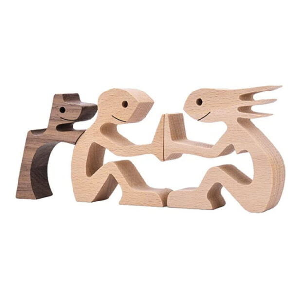 4cf895ba-2c40-4ea7-aa9a-ffa035de5365.jpg DIY Figurine Wood Dog Ornament Sculpture Home Decoration A Man A Dog Wood Sculpture Christmas Gifts Model Decor