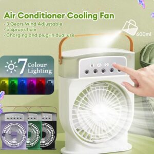 518609c7-7777-4d2c-95fc-5af9e937086c.jpg Portable USB Air Conditioner Cooling Fan With 5 Sprays 7 Color Light 600ML Water Tank Spray Mist Air Cooler Humidifiers