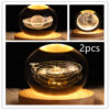 LED Night Light Galaxy Crystal Ball Table Lamp 3D Planet Moon Lamp Bedroom Home Decor For Kids Party Children Birthday Gifts
