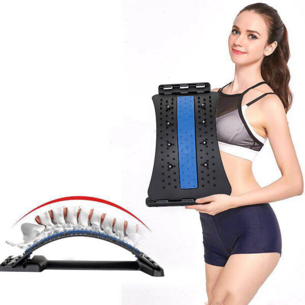 8309d8a3-7661-4c0c-9844-2688dcb6a8f8.jpg Back Stretcher Adjustable Back Cracker Massage Waist Neck Fitness Lumbar Cervical Spine Support Pain Relief