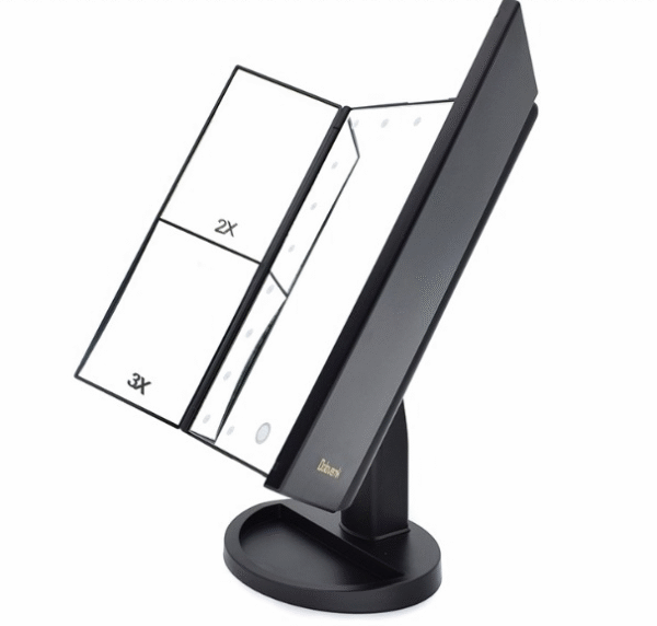8596264872756.png Three-sided Foldable Magnifying Desktop Makeup Mirror With Lamp