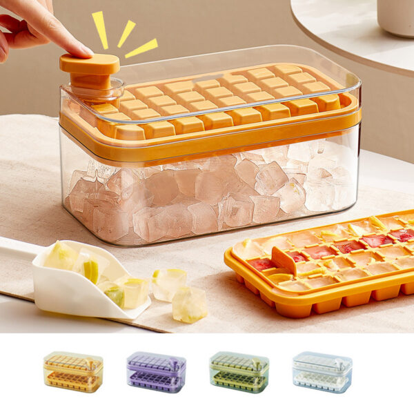 87af6fb9-4c1b-4625-a54b-331f96194524.jpg One-button Press Type Ice Mold Box Plastics Ice Cube Maker Ice Tray Mold With Storage Box With Lid Bar Kitchen Accessories