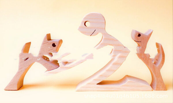 886862cc-0f65-4acc-9294-2bc503de90ea.jpg DIY Figurine Wood Dog Ornament Sculpture Home Decoration A Man A Dog Wood Sculpture Christmas Gifts Model Decor