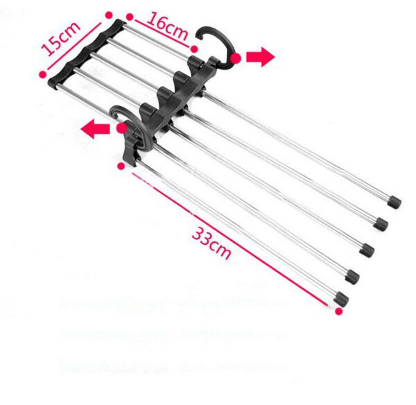 981554075063.jpg 5 In 1 Wardrobe Hanger Multi-functional Clothes Hangers Pants Stainless Steel Magic Wardrobe Clothing Hangers For Clothes Rack