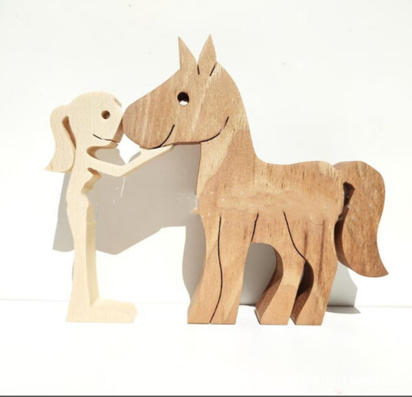 b3dd500e-4073-41a3-a546-8ef2f49ca891.jpg DIY Figurine Wood Dog Ornament Sculpture Home Decoration A Man A Dog Wood Sculpture Christmas Gifts Model Decor