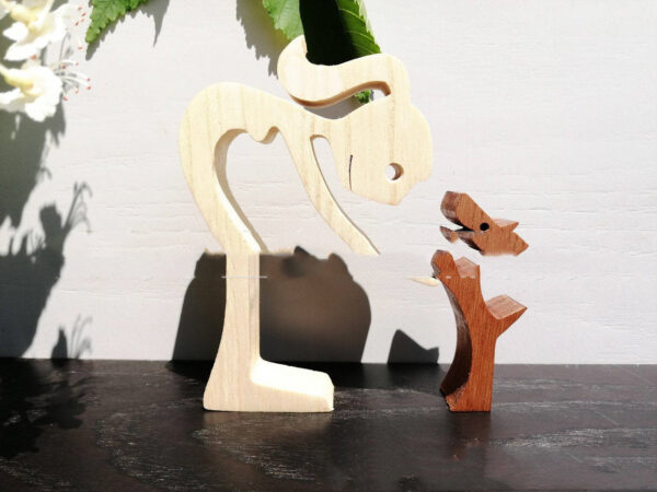 b8251957-d2fc-4c45-9fc6-ac577849abd6.jpg DIY Figurine Wood Dog Ornament Sculpture Home Decoration A Man A Dog Wood Sculpture Christmas Gifts Model Decor