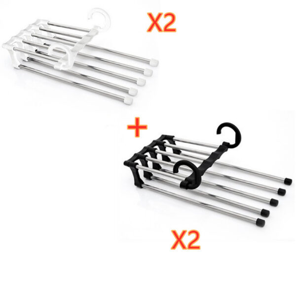 bb107c80-c365-441b-809a-753a895bd86b.jpg 5 In 1 Wardrobe Hanger Multi-functional Clothes Hangers Pants Stainless Steel Magic Wardrobe Clothing Hangers For Clothes Rack