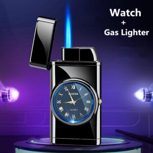 bd2e78c2-6d71-4759-ae24-e7fa6a04e372.jpg Personalized Creative Multifunctional Electronic Watch Cigarette Lighter-in-one Body Multi-purpose LED Flashing Lamp Gift Lighter