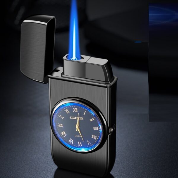 Personalized Creative Multifunctional Electronic Watch Cigarette Lighter-in-one Body Multi-purpose LED Flashing Lamp Gift Lighter