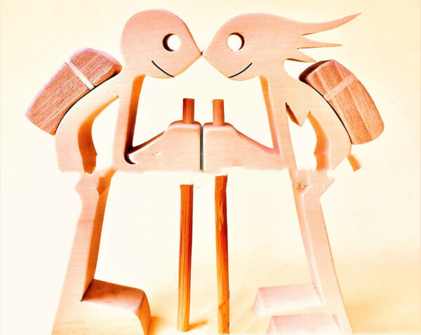 d898d7d9-690f-4188-bbee-776ca8802d07.jpg DIY Figurine Wood Dog Ornament Sculpture Home Decoration A Man A Dog Wood Sculpture Christmas Gifts Model Decor