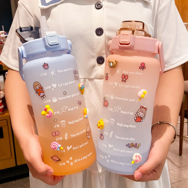 dd68ee1e-84e2-45a8-ad4d-0a3ffa416486.jpg Stickers Water Bottle With Straw 2000ml Cute Portable Scale Bottle