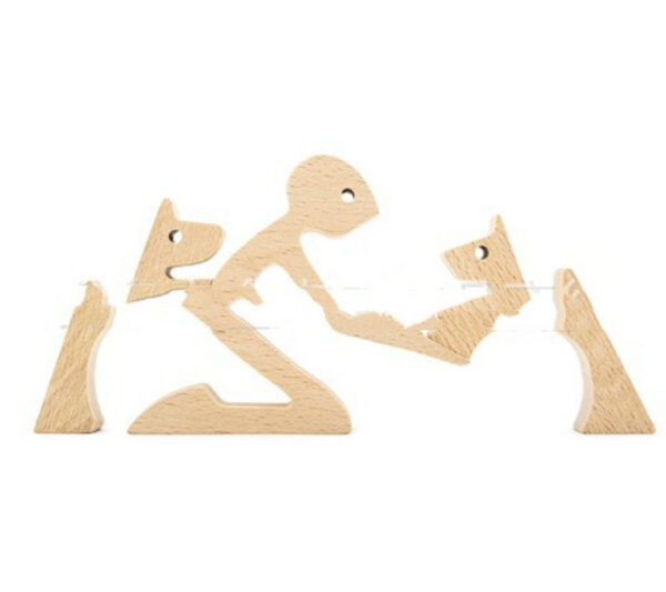 eb66da39-97f2-489c-8e09-8b3bf5f86f68.jpg DIY Figurine Wood Dog Ornament Sculpture Home Decoration A Man A Dog Wood Sculpture Christmas Gifts Model Decor
